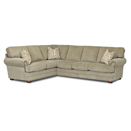 Traditional 2 Piece Sectional Sofa